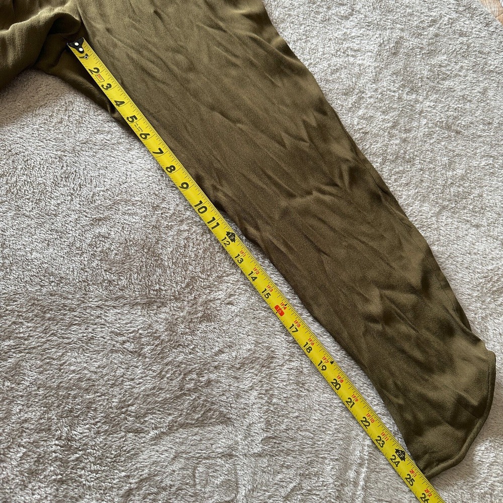 Anthropologie Leifsdottier Olive Green Jumpsuit Sani Lace Belted Waiste Size 8 - Picture 14 of 15